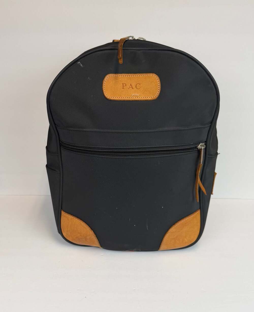 Jon Hart Design Classic Backpack in Black with Leather Trim